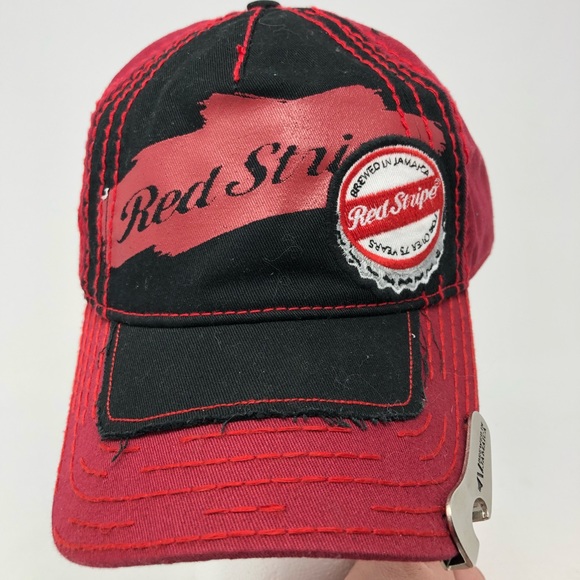 red stripe beer baseball cap